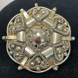 Vintage Handmade Silver Tone Brooch/Pendant